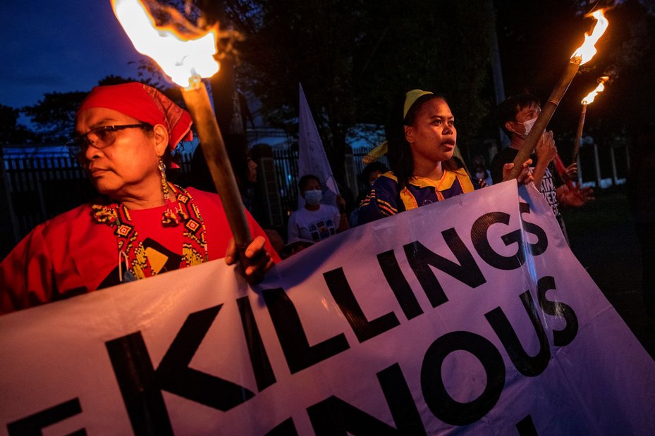 Activists commemorate murdered Indigenous Peoples and environmental defenders in Quezon City, Metro Manila, the Philippines