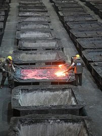 Metals processing at the Kolesnikov Nadezhdinski Metallurgical Plant in Norilsk