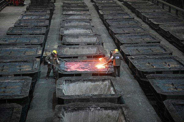 Metals processing at the Kolesnikov Nadezhdinski Metallurgical Plant in Norilsk