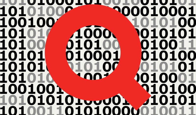 Graphic collage showing methods for searching for data