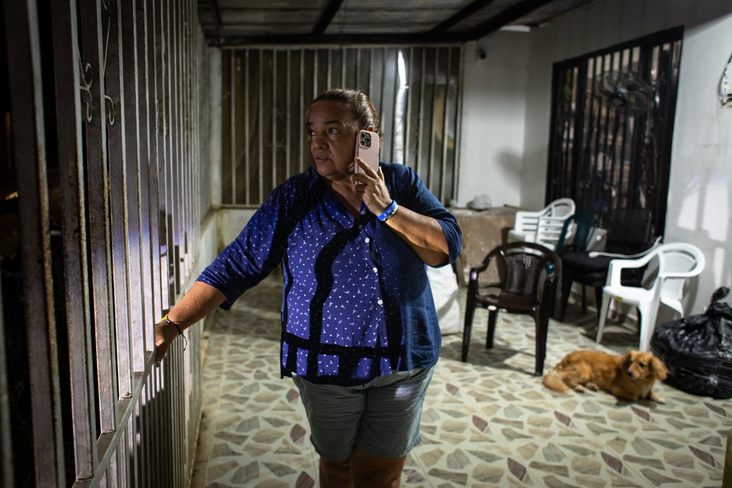 Social leader Jani Silva discusses the risks of travelling back to her home in the Perla Amazónica Peasant Reserve Zone, after receiving threats from illegal armed groups operating in the Putumayo region, in Colombia