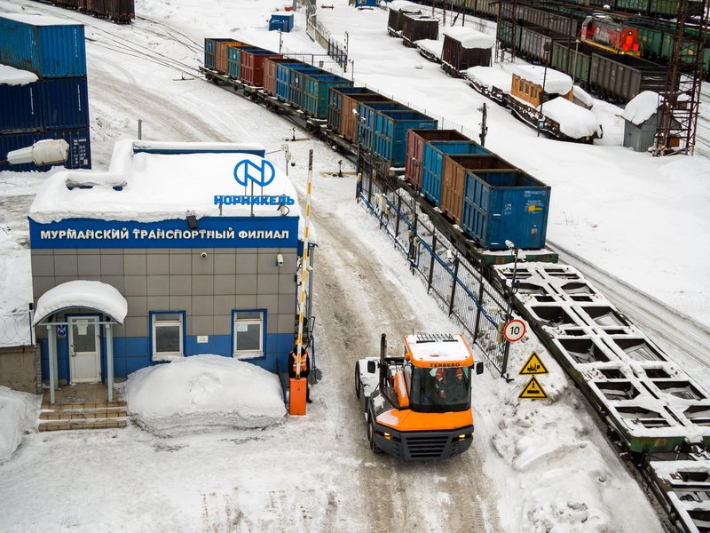 Railway transport hub of the Norilsk Nickel company, Murmansk