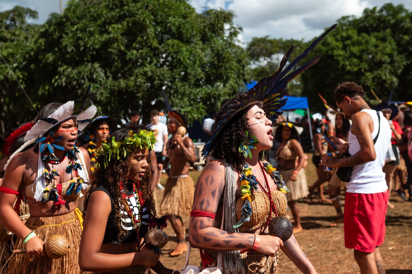 Indigenous people at the Acampamento Terra Livre