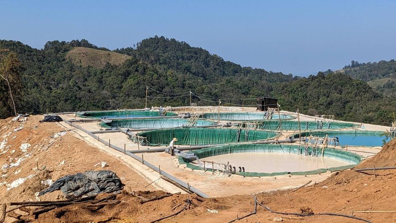 Rare earths leaching pools near Pangwa (the Kachin Special Region 1), in Northern Myanmar, near the Chinese border in early 2024