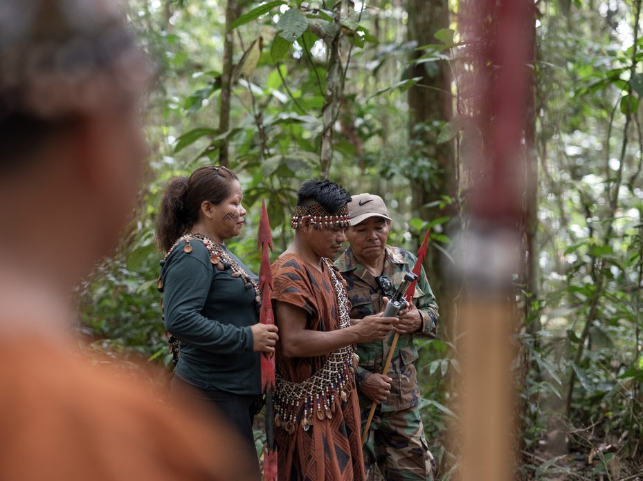 The Kakataibo Indigenous Guards patrol their community's forests in Peru as a collective protection measure against illegal coca cultivation
